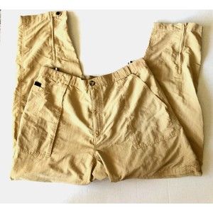 The North Face Convertible Hiking Pants XXL Elastic Waist Khaki Nylon Zip on Leg